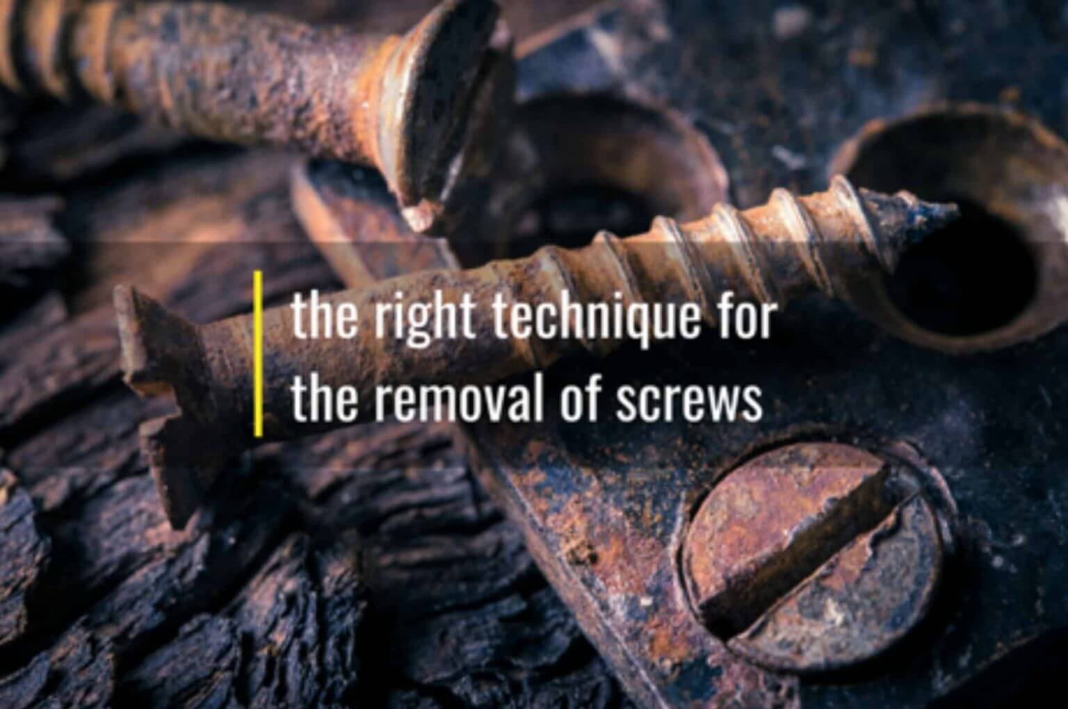 Techniques for removal of screws WD40 Africa
